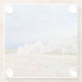 Old Faithful Geyser, Yellowstone National Park Glazen Onderzetter (Achterkant)