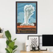 Old Faithful Geyser - Yellowstone Nat'l Park Poster (Thuiskantoor)