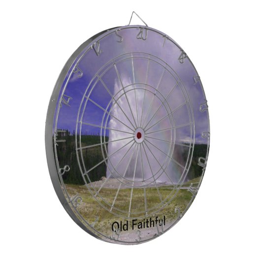 Old Faithful in Yellowstone National Park Dartbord (Voorkant Links)