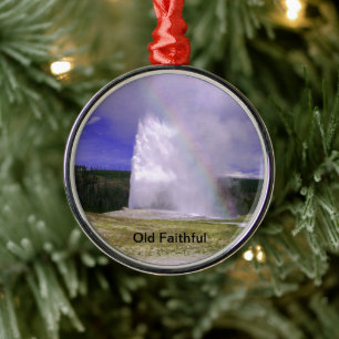 Old Faithful in Yellowstone National Park Metalen Ornament