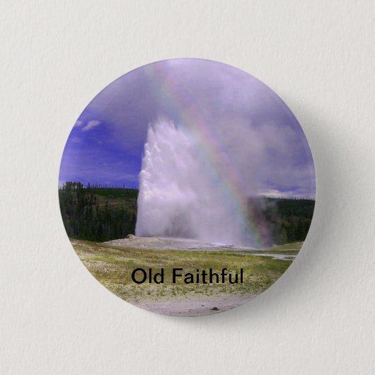 Old Faithful in Yellowstone National Park Ronde Button 5,7 Cm (Voorkant)