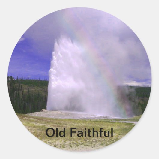Old Faithful in Yellowstone National Park Ronde Sticker (Voorkant)