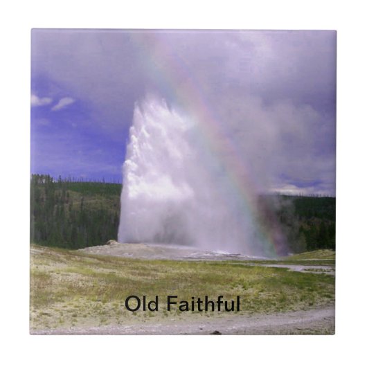 Old Faithful in Yellowstone National Park Tegeltje (Voorkant)