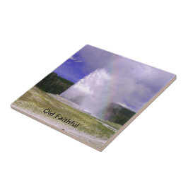 Old Faithful in Yellowstone National Park Tegeltje