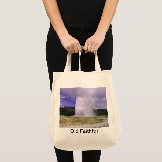Old Faithful in Yellowstone National Park Tote Bag (Voorkant (product))