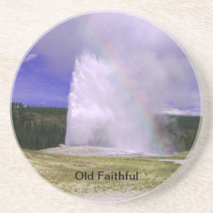 Old Faithful in Yellowstone National Park Zandsteen Onderzetter