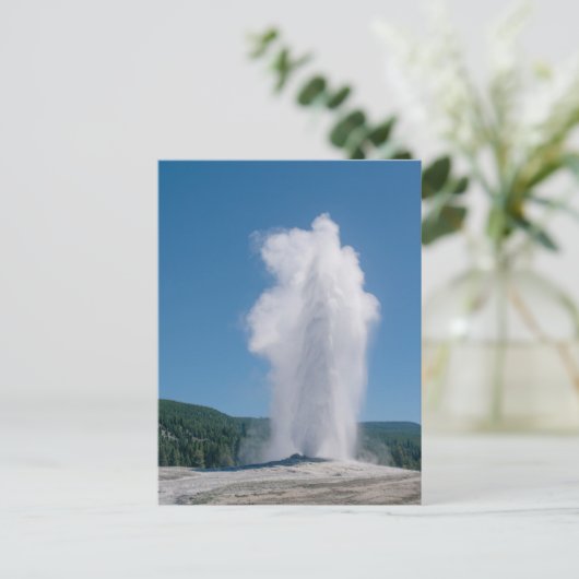 Old Faithful uitbarsting in Yellowstone Briefkaart (Staand voorkant)