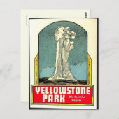 Old Faithful Yellowstone Briefkaart (Voorkant / Achterkant)