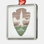 Old Faithful Yellowstone National Park Arrowhead Metalen Ornament (Links)
