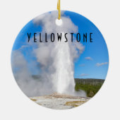 Old Faithful Yellowstone National Park Keramisch Ornament (Achterkant)