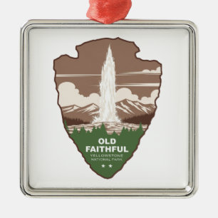 Old Faithful Yellowstone National Park Pijl Metalen Ornament