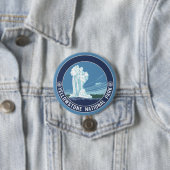 Old Faithful - Yellowstone National Park Ronde Button 7,6 Cm (In situ)