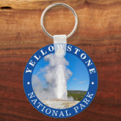 Old Faithful Yellowstone National Park Sleutelhang Sleutelhanger (Voorkant)