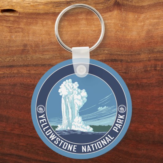 Old Faithful - Yellowstone National Park Sleutelhanger (Voorkant)
