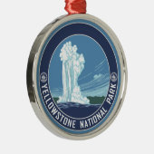 Old Faithful - Yellowstone National Park Souvenir Metalen Ornament (Rechts)