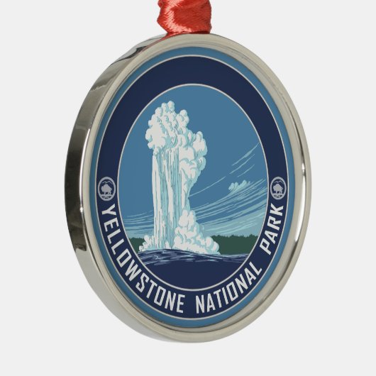 Old Faithful - Yellowstone National Park Souvenir Metalen Ornament (Rechts)