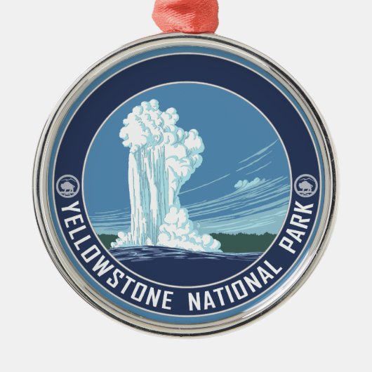 Old Faithful - Yellowstone National Park Souvenir Metalen Ornament (Voorkant)