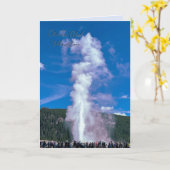 Old Faithful Yellowstone Park Persoonlijke boodsch Kaart (Gele Bloem)