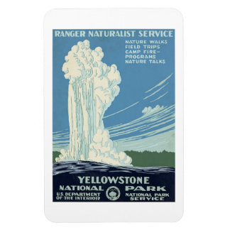 Old Faithful, Yellowstone Park vintage poster, Magneet