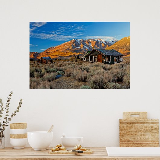 Old Farmhouse Along Hwy 395 In June Lake Poster (Keuken)
