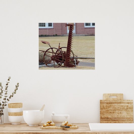 Old Farming Equipment Poster (Keuken)