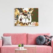 Old Fashion Abstracte sneeuwpoppen | Seizoen Groet Canvas Afdruk (Insitu (Woonkamer))