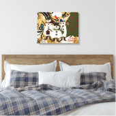 Old Fashion Abstracte sneeuwpoppen | Seizoen Groet Canvas Afdruk (Insitu (Slaapkamer))