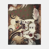 Old Fashion Abstracte sneeuwpoppen | Seizoen Groet Fleece Deken (Voorkant)