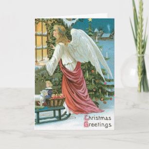 Old Fashion Christmas Angel Kaarten