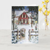 Old Fashion Christmas Kaart Garden Gate in de wint (Gele Bloem)