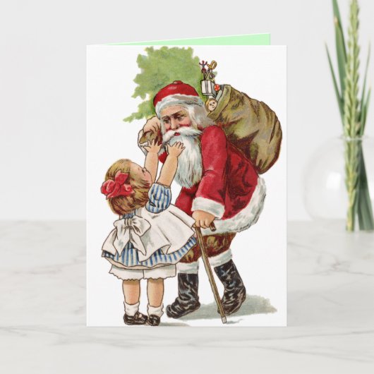 Old Fashion Christmas Kaart Vintage Santa (Voorkant)