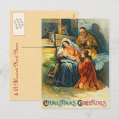 Old Fashion Christmas Nativity Briefkaart (Voorkant / Achterkant)
