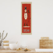 Old Fashion Dream Snowman | Christmas Poster (Keuken)