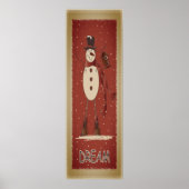 Old Fashion Dream Snowman | Kerstrood Poster (Voorkant)