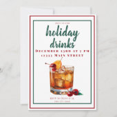 Old Fashion Drink Kerstfeest Drinken Kaart (Voorkant)