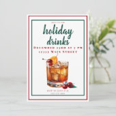 Old Fashion Drink Kerstfeest Drinken Kaart (Staand voorkant)