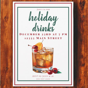 Old Fashion Drink Kerstfeest Drinken Kaart