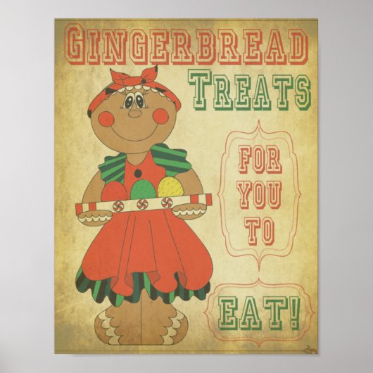 Old Fashion Gingerbrood Girl Poster (Voorkant)
