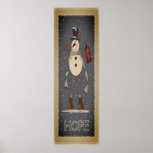 Old Fashion Hope Snowman | Christmas Poster (Voorkant)