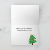 Old Fashion Kerst 1958 Feestdagen Kaart (Binnen)