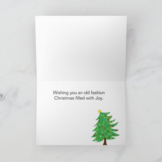 Old Fashion Kerst 1958 Feestdagen Kaart (Binnen)