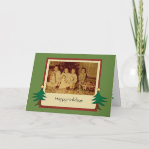 Old Fashion Kerst 1958 Feestdagen Kaart