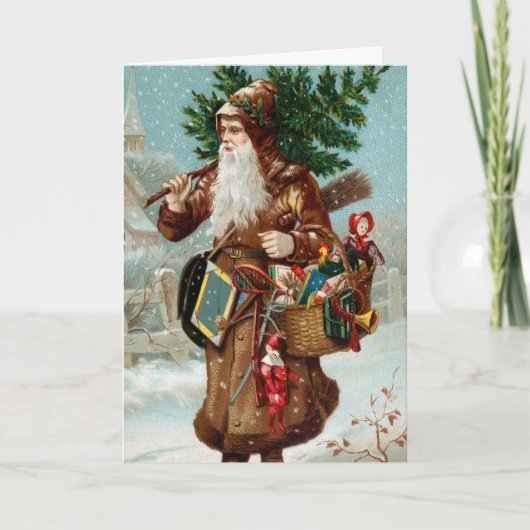 Old Fashion kerstkaart Feestdagen Kaart (Voorkant)