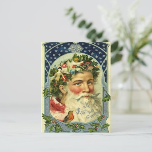 Old Fashion Kerstman Briefkaarten (Staand voorkant)