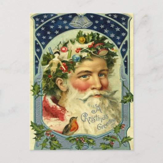 Old Fashion Kerstman Briefkaarten (Voorkant)