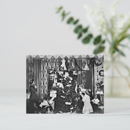 Old Fashion Kerstmis Feestdagenkaart (Staand voorkant)