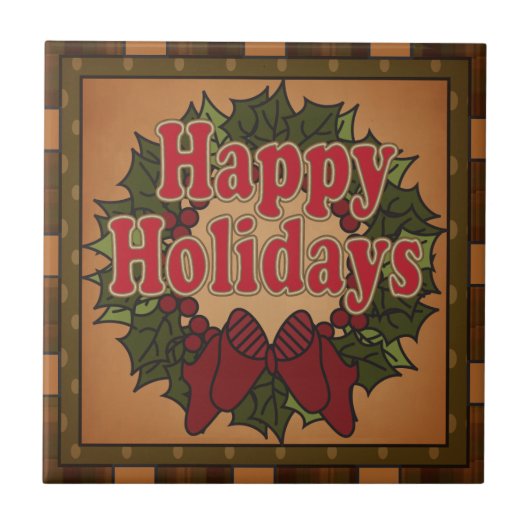 Old Fashion kerstmis Tegeltje (Voorkant)