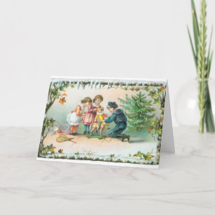 Old Fashion Kinderen Kerst Kaart