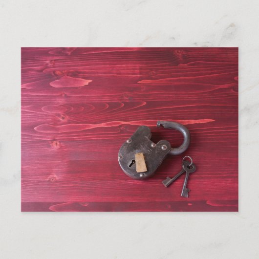 Old Fashion Lock en sleutels Briefkaart (Voorkant)