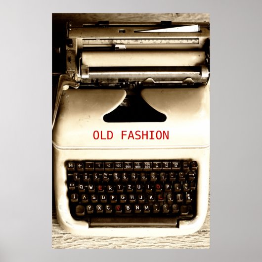 Old Fashion Love — Type writer Machine Poster (Voorkant)